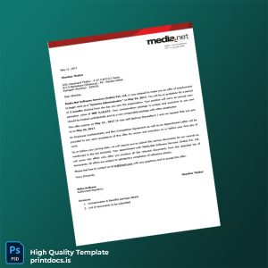 Printable India Media Net Software Services India Pvt Ltd Employment Verification Letter Template (Word & PDF) Image Preview - PrintDocs