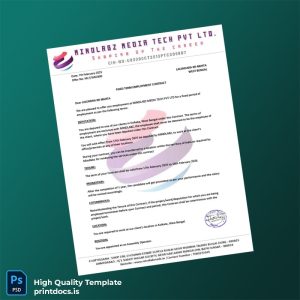 Printable India Mindlabz Media Tech Pvt Ltd Employment Verification Letter Template (Word & PDF) Image Preview - PrintDocs