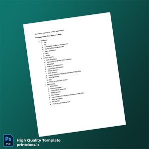 Printable India Ministry of Commerce Registration Certificate Template (Word & PDF) Image Preview - PrintDocs