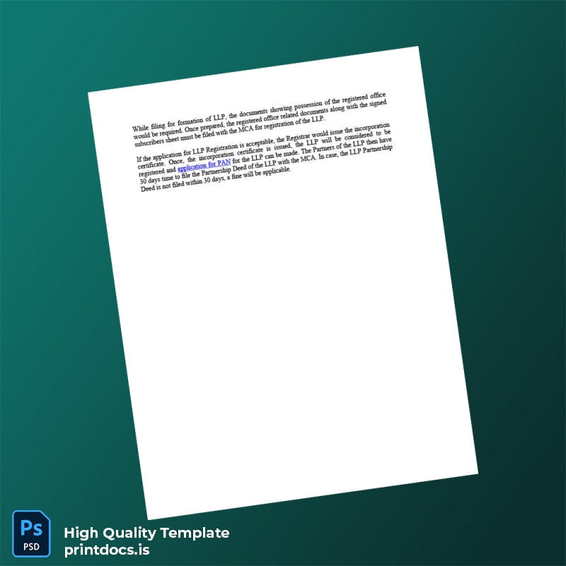 Printable India Ministry of Commerce Registration Certificate Template in Word and PDF formats page 5 Image Preview - PrintDocs