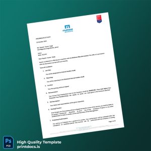 Printable India Muthoot Microfin Limited Employment Verification Letter Template (Word & PDF) Image Preview - PrintDocs