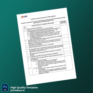 Printable India NSE Checklist for Registration of Not-for-Profit Organization Template (Word & PDF) Image Preview - PrintDocs