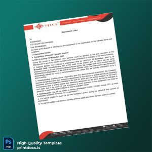 Printable India PITCS Employment Verification Letter Template (Word & PDF) Image Preview - PrintDocs