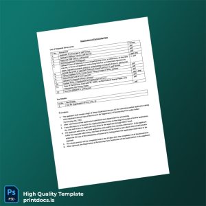 Printable India Partnership Firm Registration Certificate Template (Word & PDF) Image Preview - PrintDocs