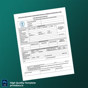 Printable India Punjab Nurses Registration Council Registration Form Template (Word & PDF) Image Preview - PrintDocs