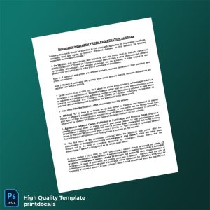 Printable India RNI Registration Certificate Template (Word & PDF) Image Preview