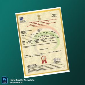 Printable India Registrar of Trademarks Registration Certificate Template (Word & PDF) Image Preview - PrintDocs