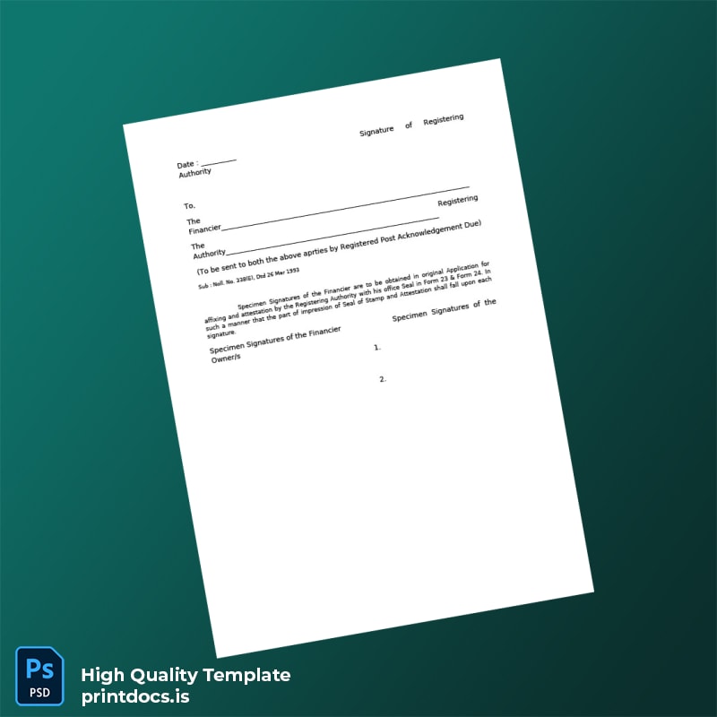 Printable India Registration Certificate Template in Word and PDF formats page 3 Image Preview