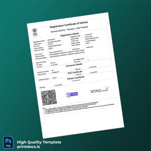 Printable India Registration Registration Certificate Template (Word & PDF) Image Preview - PrintDocs