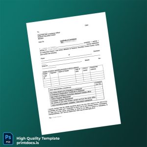 Printable India Reliance Securities Limited Certificate of Compliance Template (Word & PDF) Image Preview - PrintDocs