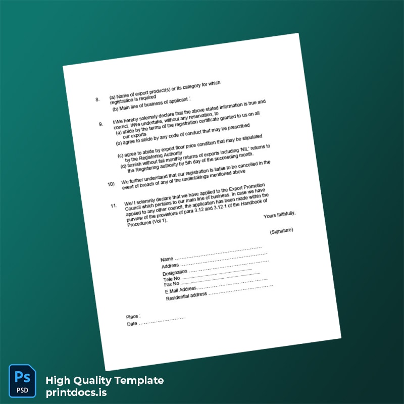 Printable India Rubber Board RCMC Registration Certificate Template in Word and PDF formats page 3 Image Preview - PrintDocs