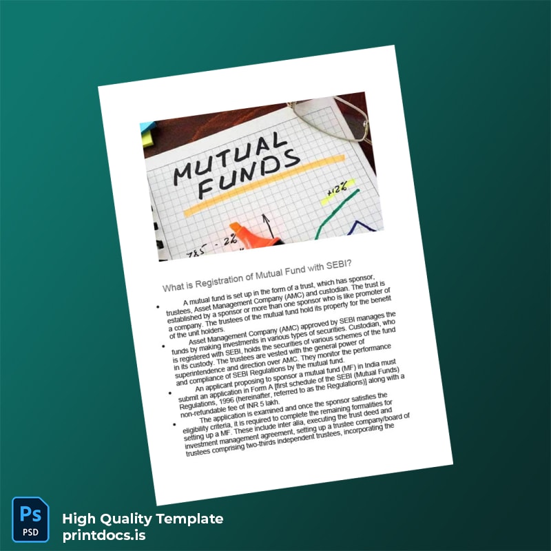 Printable India SEBI Mutual Fund Registration Certificate Template (Word & PDF) Image Preview - PrintDocs