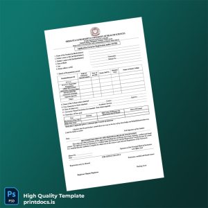 Printable India Srimanta Sankaradeva University of Health Sciences Registration Certificate Template (Word & PDF) Image Preview - PrintDocs