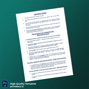 Printable India Tamil Nadu Dental Council BDS Registration Certificate Template (Word & PDF) Image Preview - PrintDocs