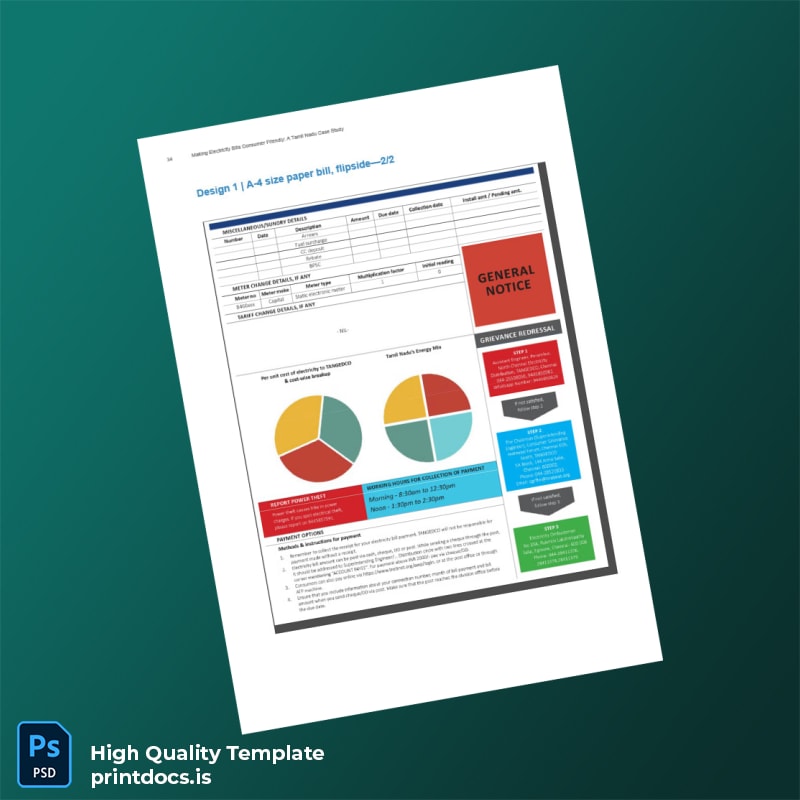 India Tamil Nadu Electricity Board Editable Electricity Bill Template in Word and PDF formats page 2
