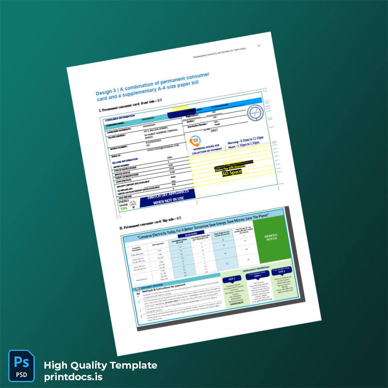 India Tamil Nadu Electricity Board Editable Electricity Bill Template in Word and PDF formats page 5