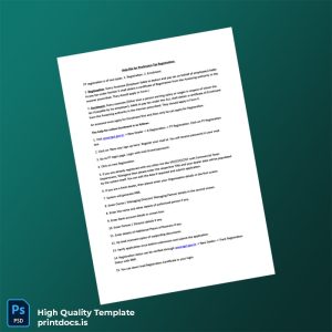 Printable India Tax Authority Registration Certificate Template (Word & PDF) Image Preview