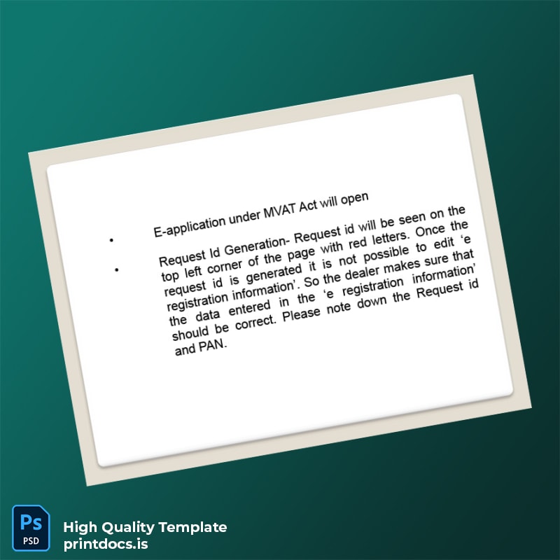 Printable India Tax Authority VAT Registration Certificate Template in Word and PDF formats page 5 Image Preview