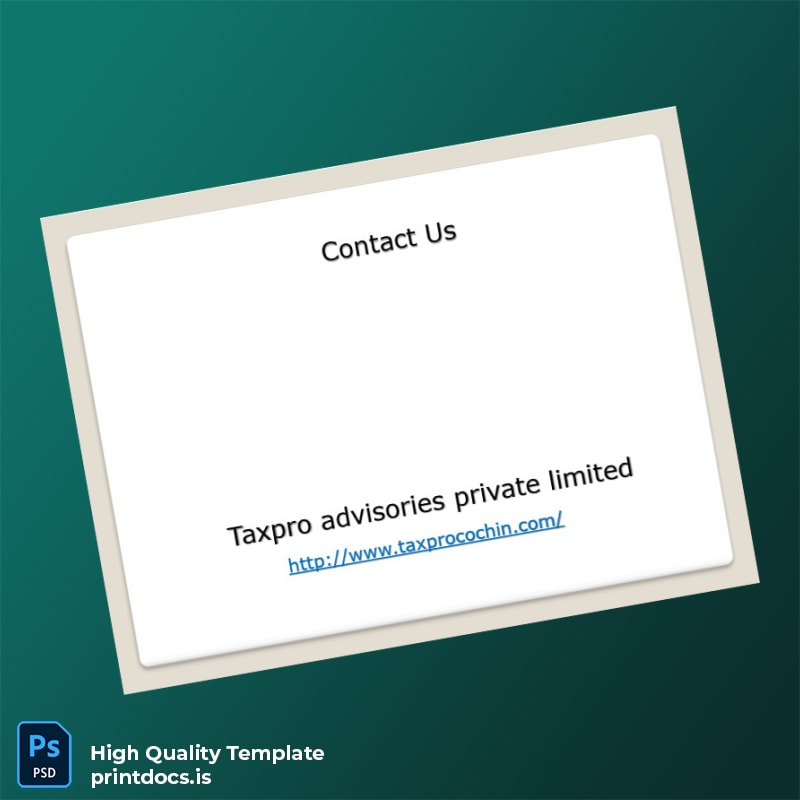 Printable India Tax Authority VAT Registration Certificate Template in Word and PDF formats page 7 Image Preview