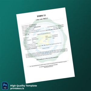 Printable India Trade Registration Certificate Template (Word & PDF) Image Preview - PrintDocs