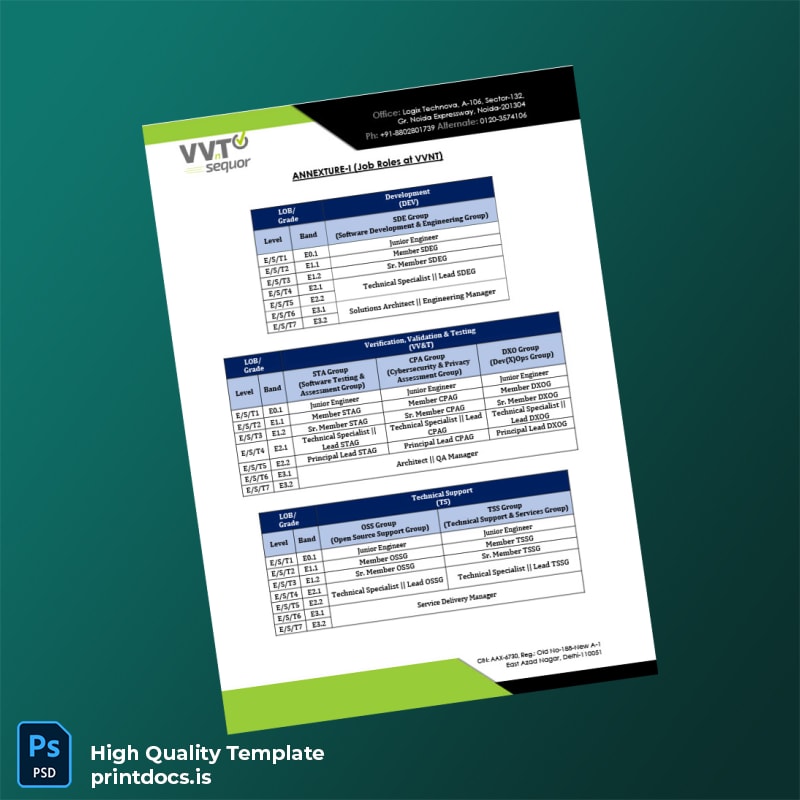 Printable India VVNT SeQuor Employment Verification Letter Template in Word and PDF formats page 3 Image Preview - PrintDocs