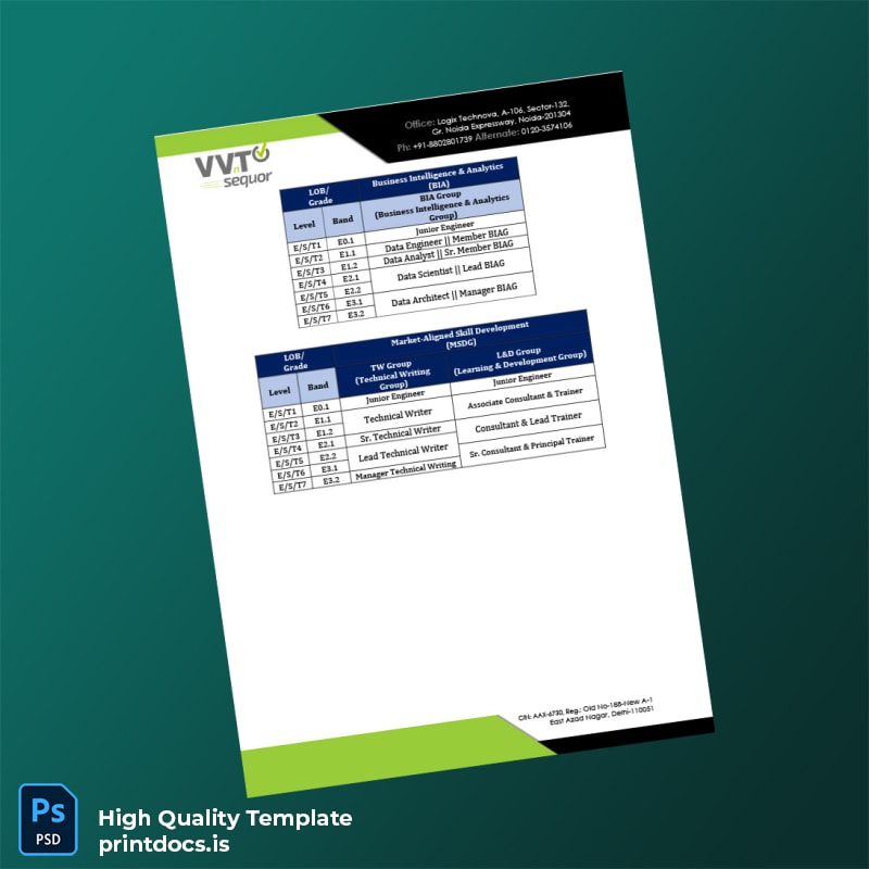 Printable India VVNT SeQuor Employment Verification Letter Template in Word and PDF formats page 4 Image Preview - PrintDocs