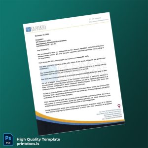 Printable India iBusiness Software Employment Verification Letter Template (Word & PDF) Image Preview - PrintDocs