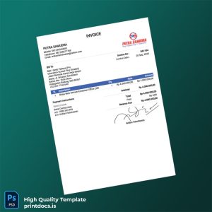 Indonesia Bank Central Asia Editable Invoice Template in Word and PDF formats