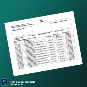 Iraq Bank Statement Template in Word and PDF formats
