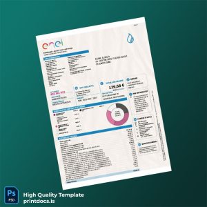 Italy City Gas Editable Utility Bill Template in Word and PDF formats