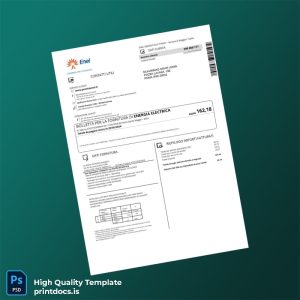 Italy Enel Editable Utility Bill Template in Word and PDF formats
