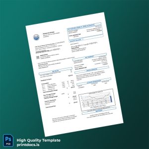 Kazakhstan Astana Su Arnasy Editable Utility Bill Template in Word and PDF formats