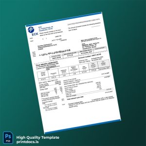 Kazakhstan ECK Editable Electricity Bill Template in Word and PDF formats