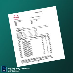 Kenya Absa Bank Statement Template in Word and PDF formats
