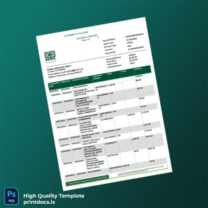 Kenya Bank Statement Template in Word and PDF formats