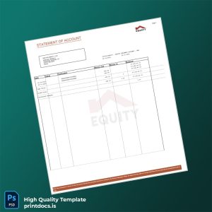 Kenya Equity Bank Statement Template in Word and PDF formats