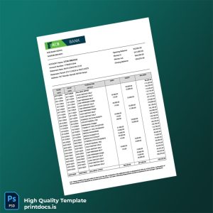 Kenya KCB Bank Statement Template in Word and PDF formats