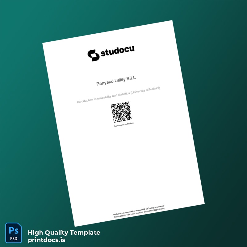 Kenya KPLC Editable Utility Bill Template in Word and PDF formats