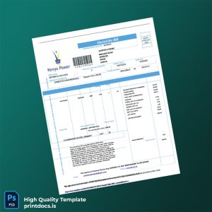 Kenya Kenya Power Editable Electricity Bill Template in Word and PDF formats