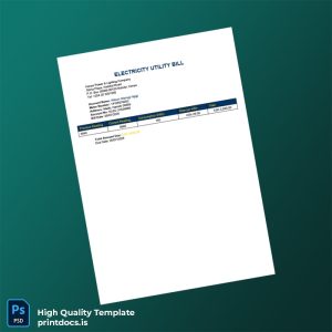 Kenya Kenya Power Lighting Company Editable Electricity Bill Template in Word and PDF formats