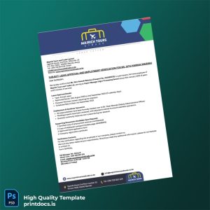 Printable Kenya Majirch Tours and Trade Ltd Employment Verification Letter Template (Word & PDF) Image Preview - PrintDocs