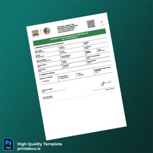 Printable Kenya National Council for Persons with Disabilities Disability Registration Certificate Template (Word & PDF) Image Preview