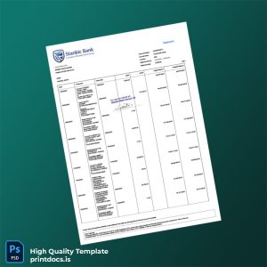 Kenya Stanbic Bank Statement Template in Word and PDF formats