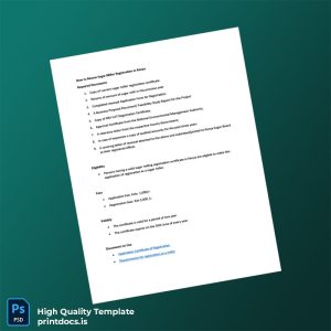 Printable Kenya Sugar Miller Registration Renewal Certificate Template (Word & PDF) Image Preview