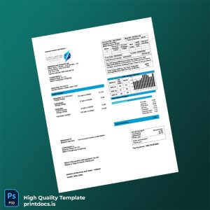 Kuwait Ministry Of Electricity And Water Editable Electricity Bill Template in Word and PDF formats