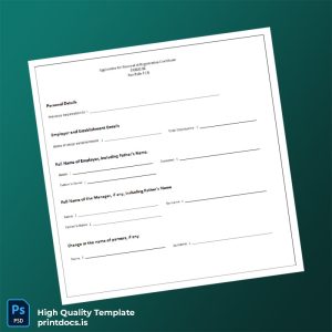 Printable Labor Renewal Registration Establishment Certificate Template (Word & PDF) Image Preview - PrintDocs