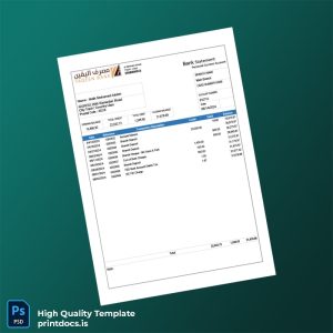 Libya YB Bank Statement Template in Word and PDF formats