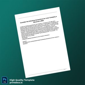 Liner Company Editable Adjusting Entries Template in Word and PDF formats