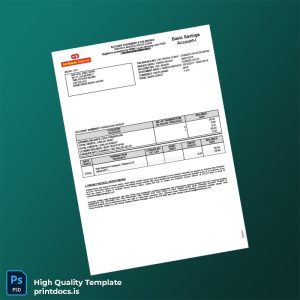 Malaysia AmBank Bank Statement Template in Word and PDF formats