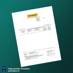 Malaysia Corporate Current Account Statement Template in Word and PDF formats